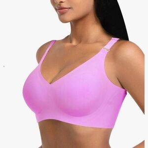 Seamless Pink Convertible T-Shirt Bra with Criss-Cross Detail